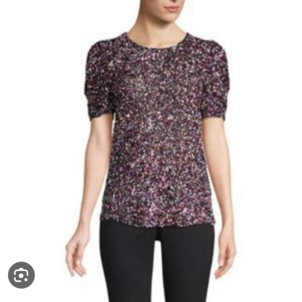 Parker Sequin Top in Black Multi